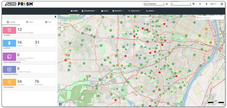 PRISM Wastewater Collection System Management GIS Map