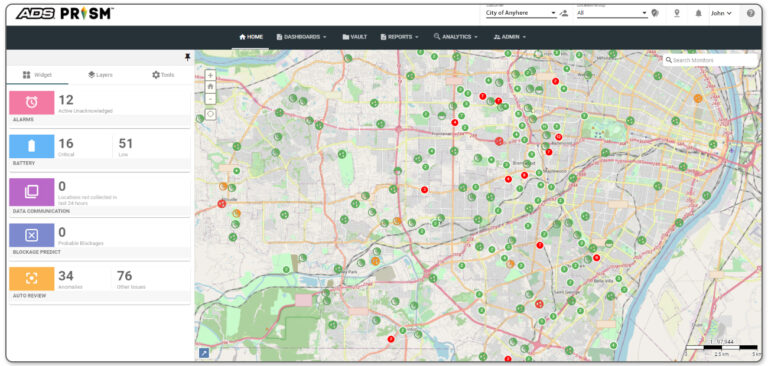 PRISM Wastewater Collection System Management GIS Map